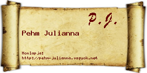 Pehm Julianna névjegykártya